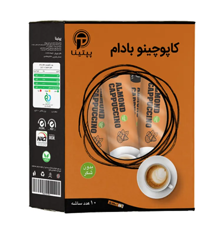 کاپوچینو با طعم بادام پپتینا
