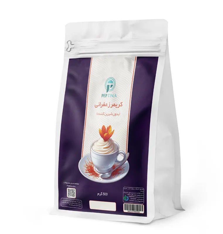 کریمر غیر لبنی بدون شیرین کننده با طعم زعفران